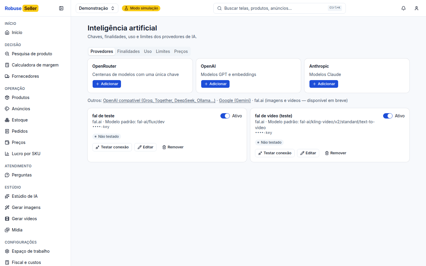 Robuse Seller · Inteligência artificial