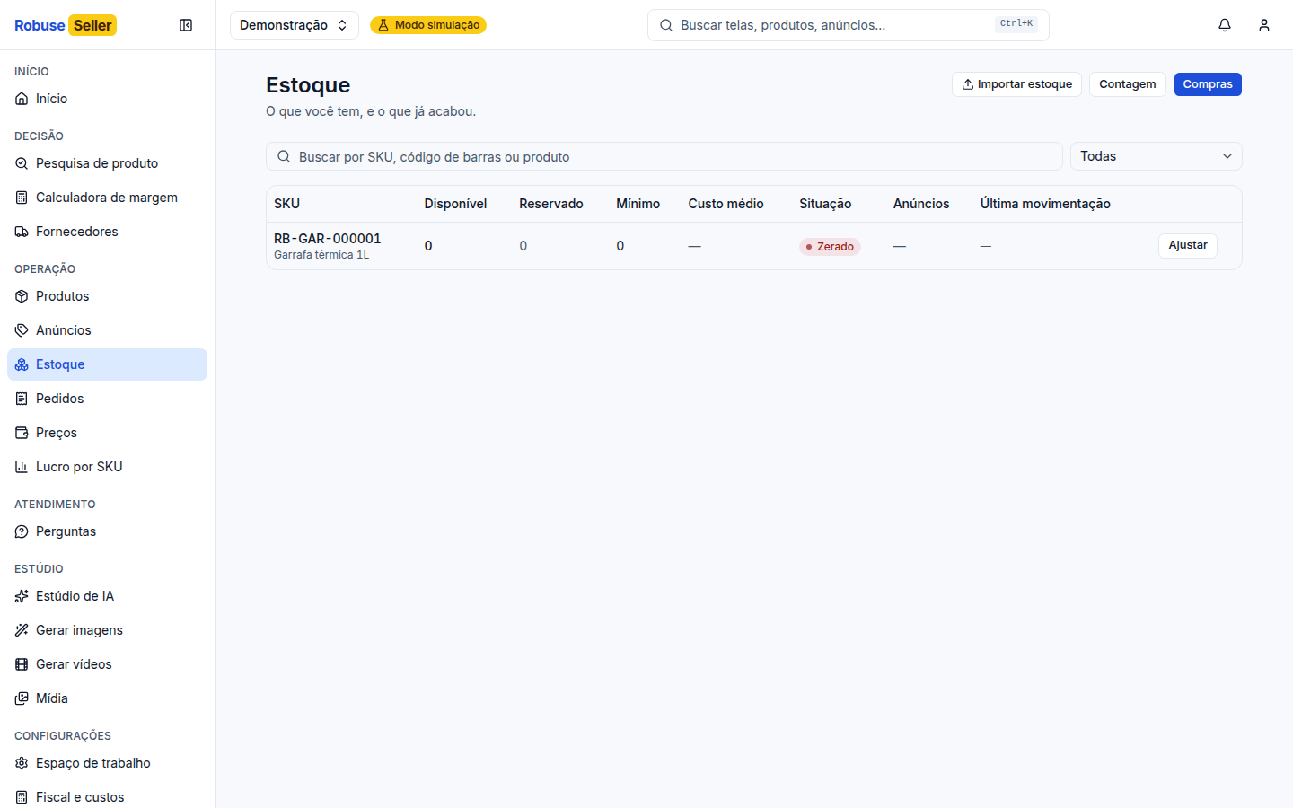 Robuse Seller · Estoque