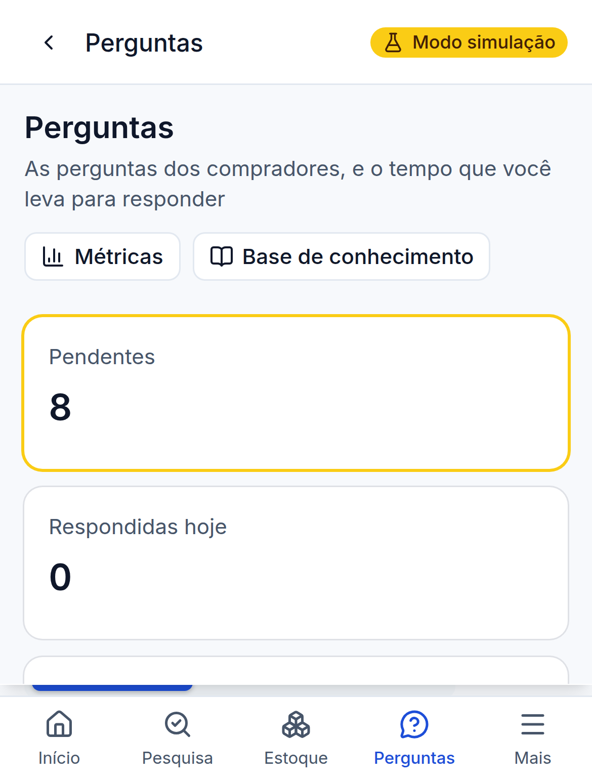 Tela no celular